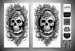 rock a Billy ganzer Arm Tattoo mit verschiedenen Motiven tattoo idea