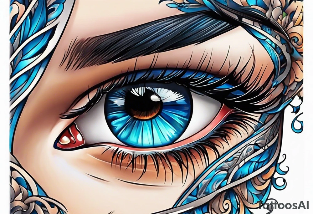Blue eyes tattoo idea