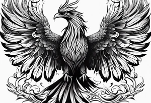 Small phoenix rising up. For mom memory. Little details tattoo idea