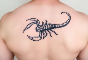 Large black scorpion, forked tail with stinger tattoo idea