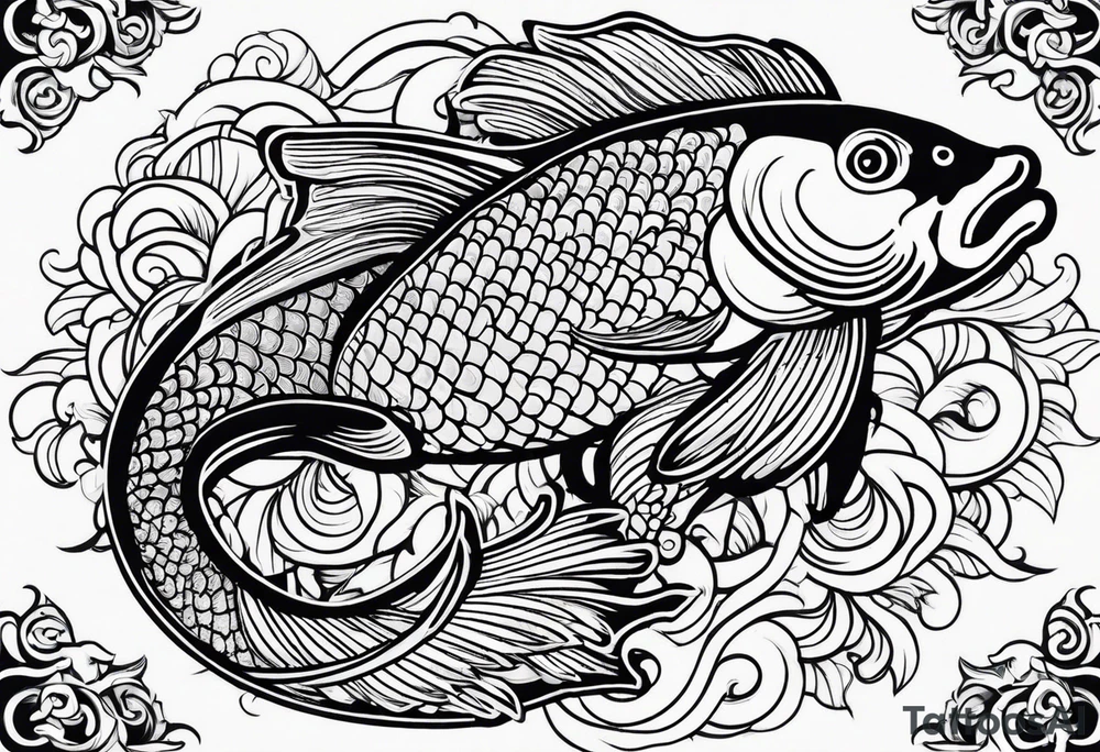 koi fish, in pond tattoo idea