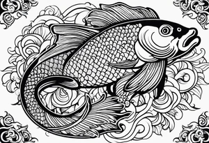 koi fish, in pond tattoo idea