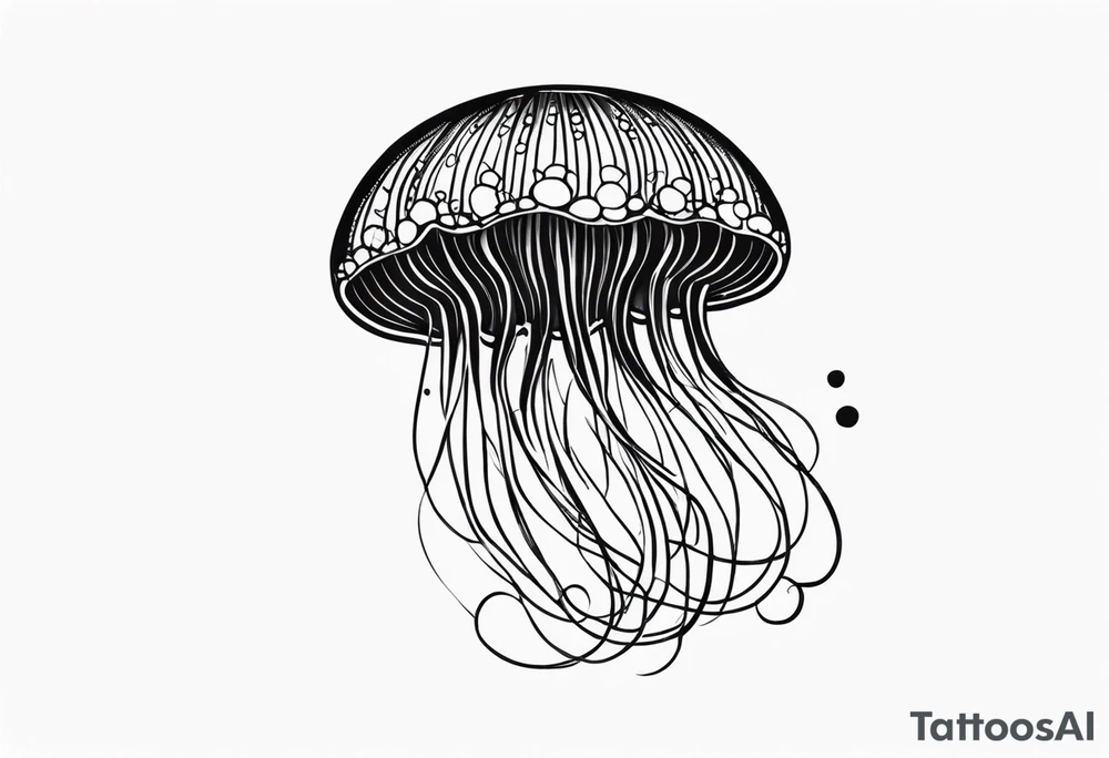 Small jellyfish, stylized, spotted top tattoo idea