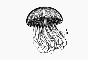 Small jellyfish, stylized, spotted top tattoo idea