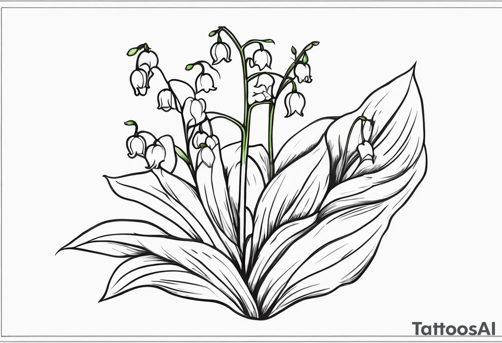 Neo traditional lily of the valley tattoo idea