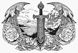 Valhalla sword viking funeral tattoo idea