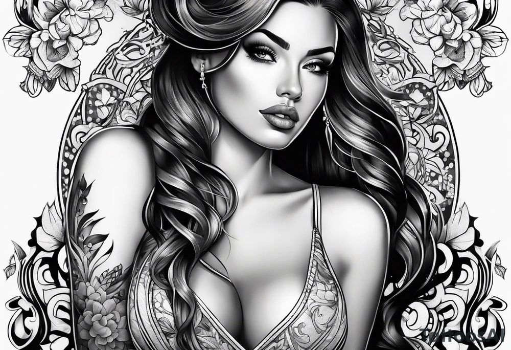 woman with boobs tattoo idea