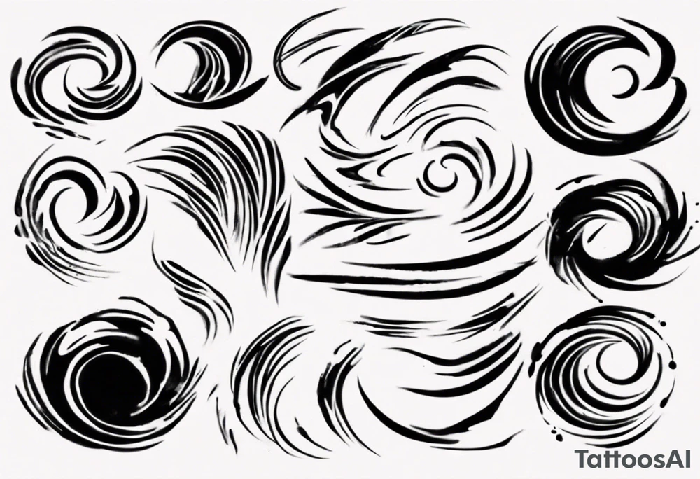 A lot of Brush stroke lines tattoo idea