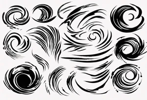 A lot of Brush stroke lines tattoo idea