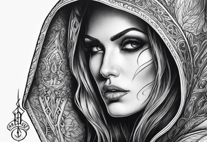Female grim reaper tattoo idea