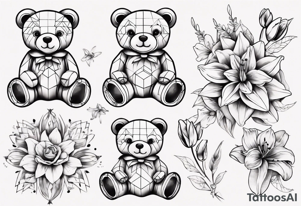 Lily teddy bear tattoo idea