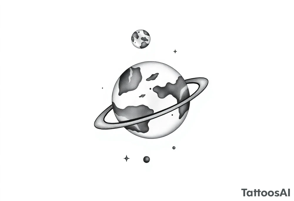 Cute cartoony planets tattoo idea