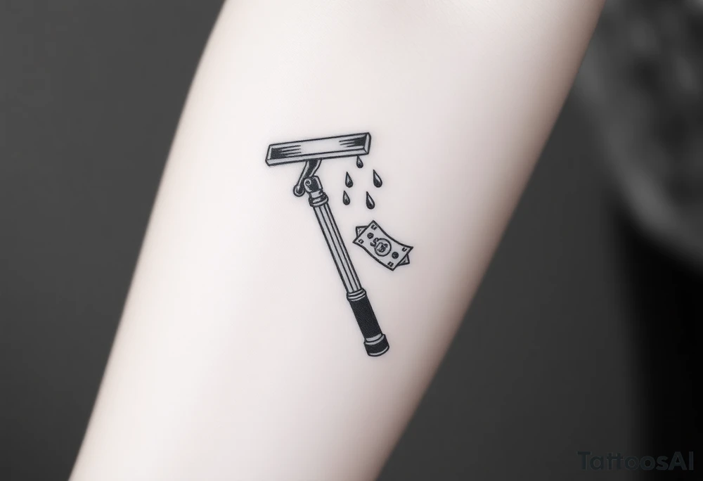 Barber pole  Razor with raining  money tattoo idea