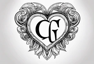 heart with a letter g tattoo idea
