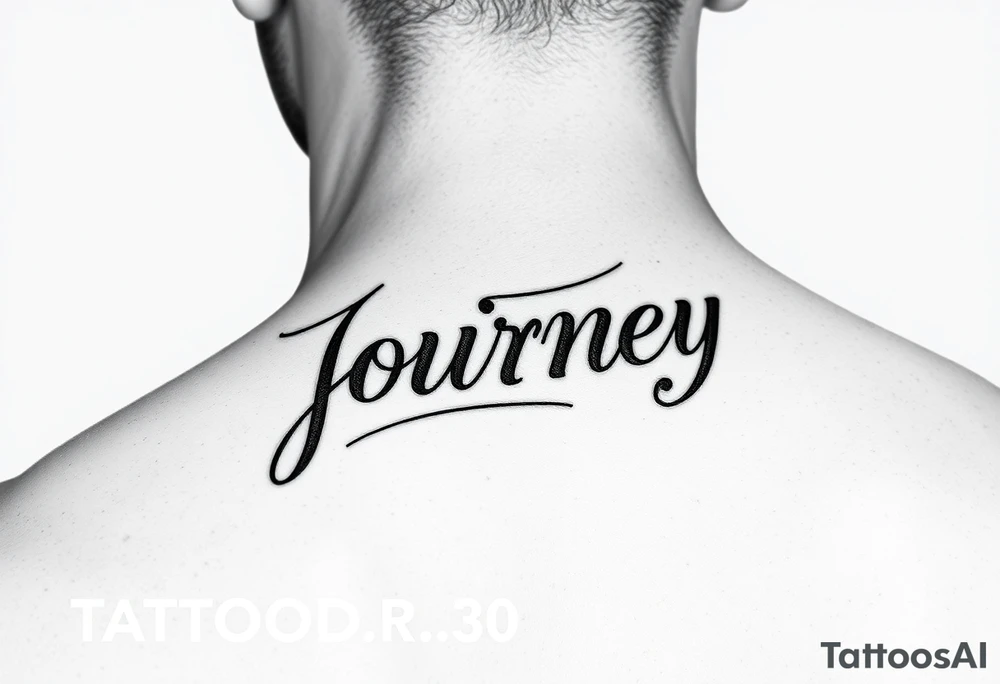 The name Journey on side of neck. tattoo idea