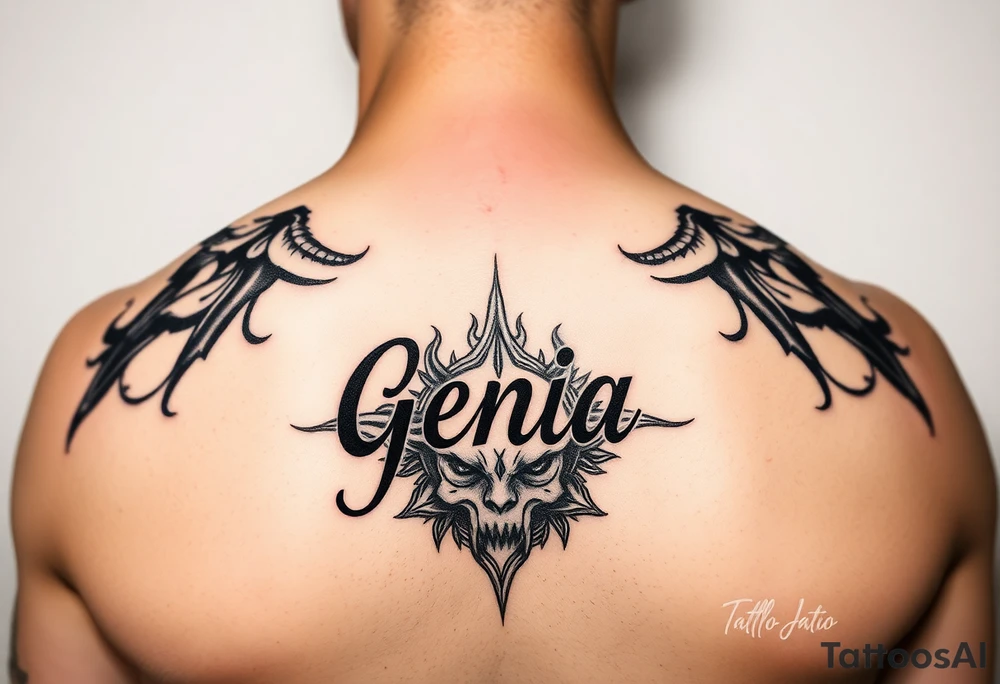 Tattoo with name Genia tattoo idea