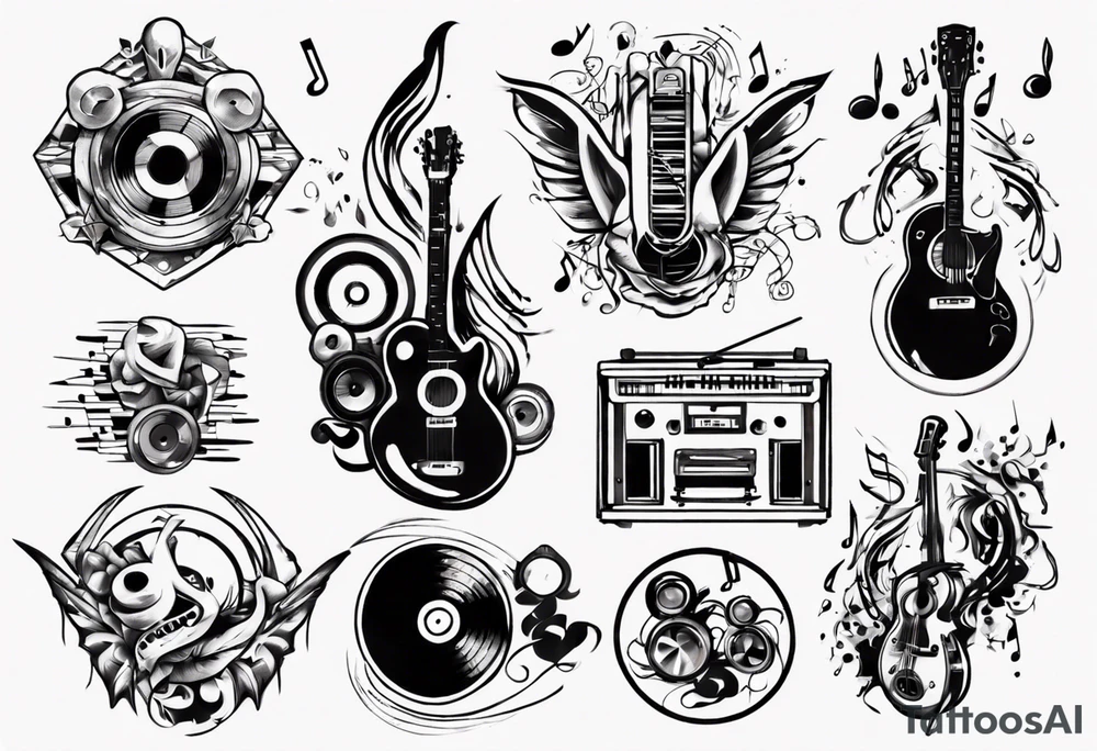 music sound tattoo idea