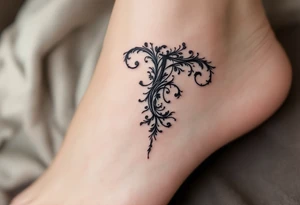A delicate lace-like "T" in faded charcoal with a vintage feel. tattoo idea