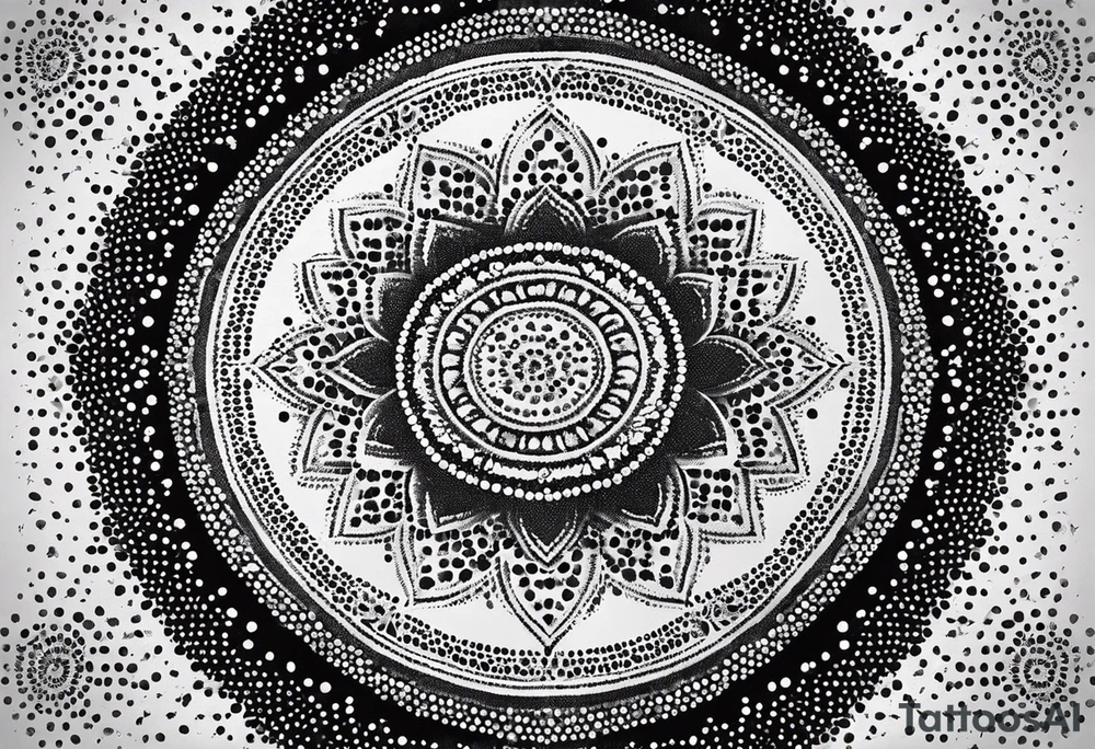 very simple mandala made of dots tattoo idea