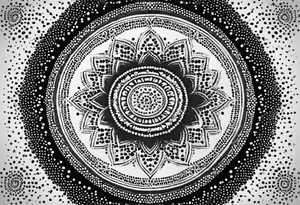 very simple mandala made of dots tattoo idea