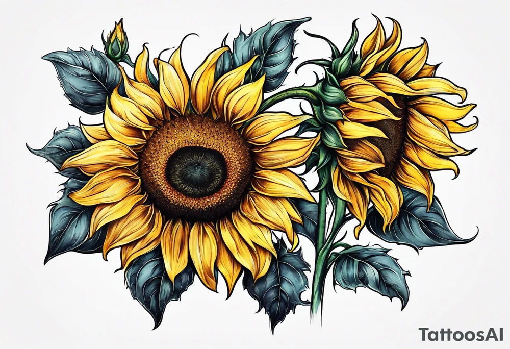 Sunflower for a male tattoo tattoo idea