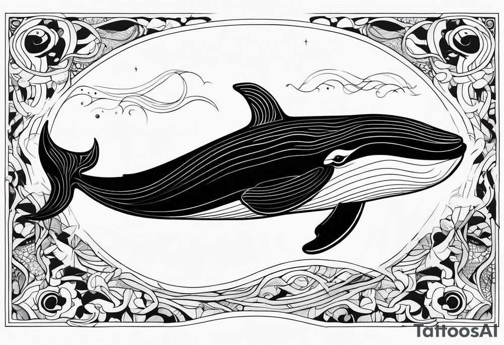 a dreamy whale tattoo idea