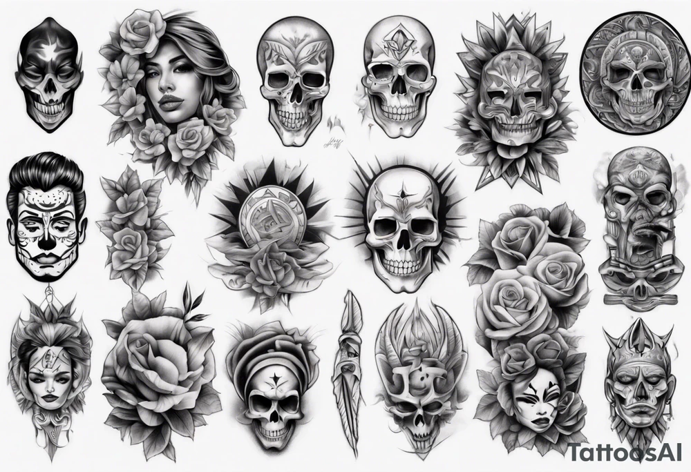 chicano arm sleeve realism tattoo idea