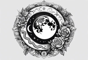 Fine line snake, moon phases, dagger tattoo idea