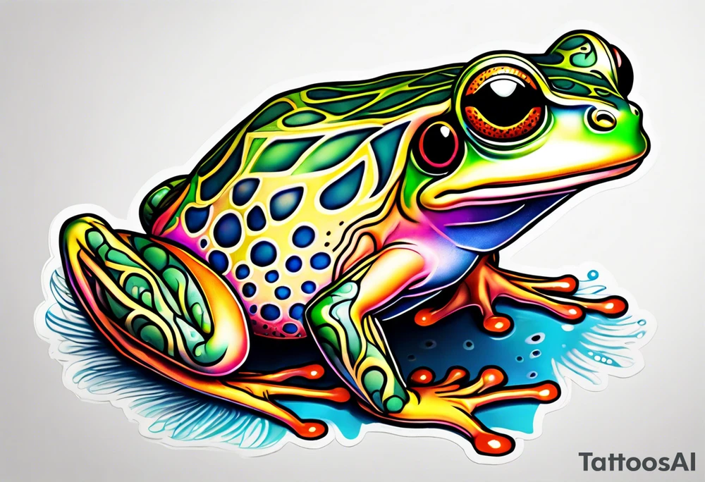 a psychedelic frog tattoo idea