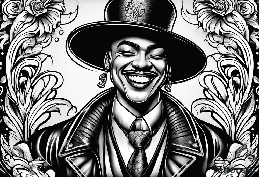 Smile now cry later gangster art tattoo idea