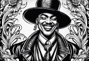 Smile now cry later gangster art tattoo idea