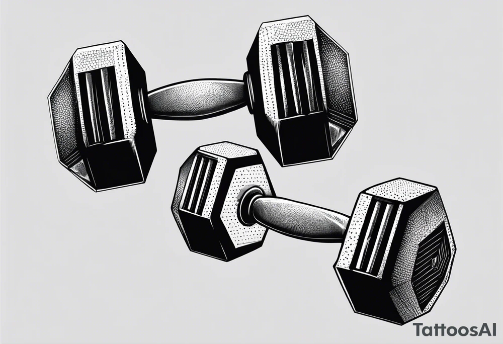 hexagonal dumbbell tattoo idea