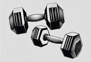 hexagonal dumbbell tattoo idea