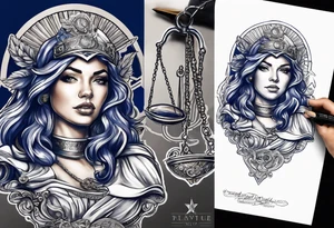 Navy diver lady justice family lawyer tattoo idea