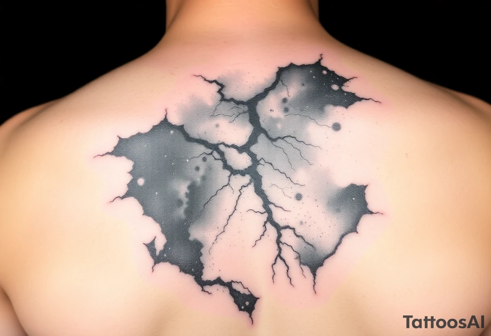 Beautiful and epic 3d milky way that appears to be what is beneath the skin. Make it drape over the shoulder and move to the middle back tattoo idea