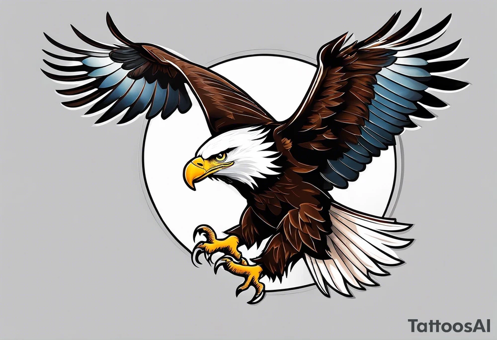 eagle holding a paddle tattoo idea