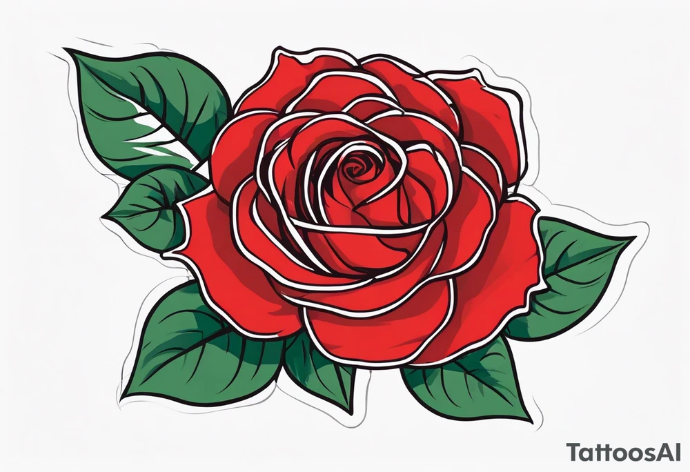 red rose with vine tattoo idea