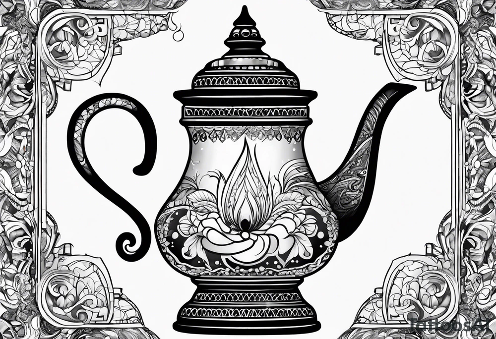 magic lamp from aladdin tattoo idea