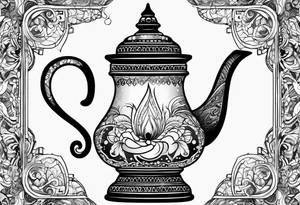 magic lamp from aladdin tattoo idea