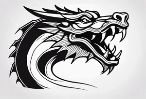 Simple Dragon with dumbbell mouth tattoo idea