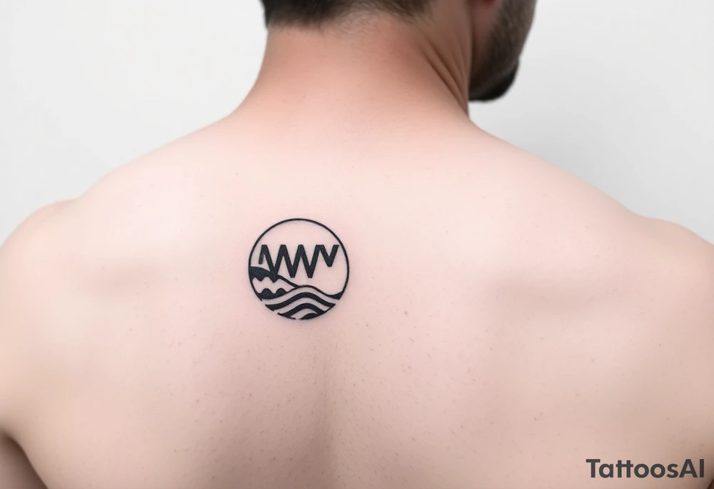 A minimalist tattoo the wave emoticon placed on the upper arm tattoo idea