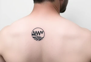 A minimalist tattoo the wave emoticon placed on the upper arm tattoo idea