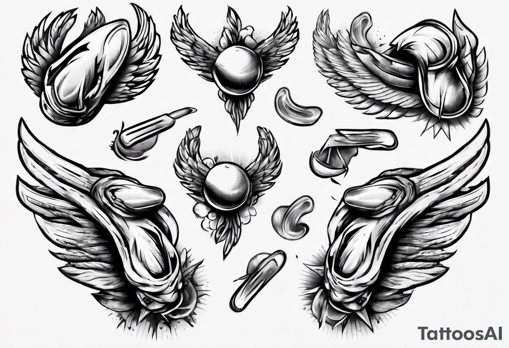 cooked chicken wing tattoo idea