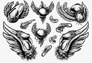 cooked chicken wing tattoo idea