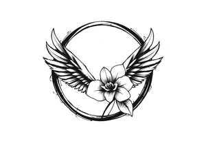 infinity loop with wings inside and an orchid tattoo idea