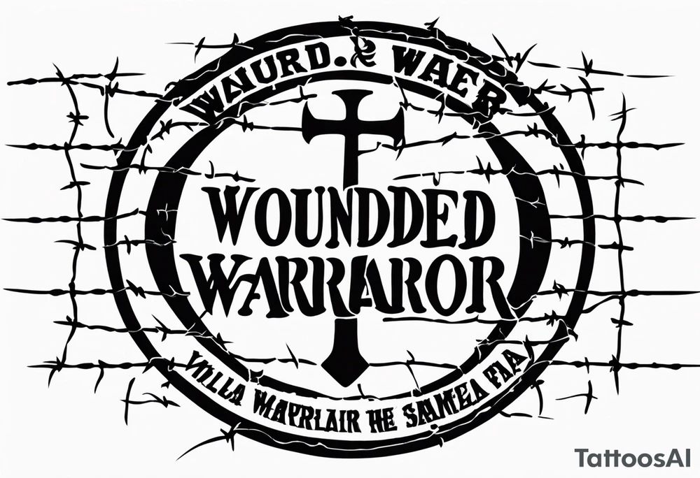 Wounded warrior valhalla shield barb wire prison tattoo idea