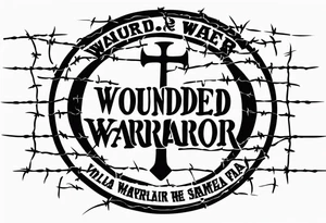 Wounded warrior valhalla shield barb wire prison tattoo idea