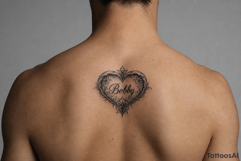 Heart cute adorable beautiful girly preppy heart tattoos with women boyfriends name that is named Bobby tattoo idea