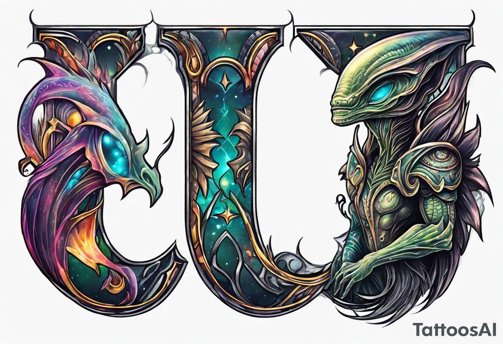 alien alphabet tattoo idea