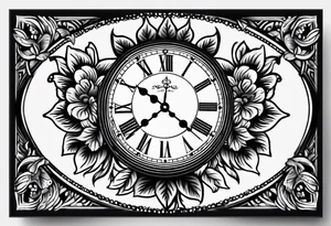 simple pocket watch tattoo idea